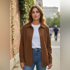 Cato Brown Button Up Top L💕